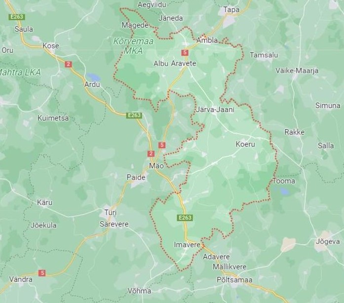 Pildil: Järva valla piirjoon.